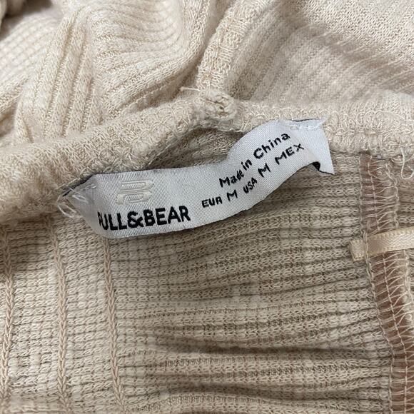 Pull & Bear Womens Size M Deep V Ribbed Ruffle Trim Top - Picture 5 of 5